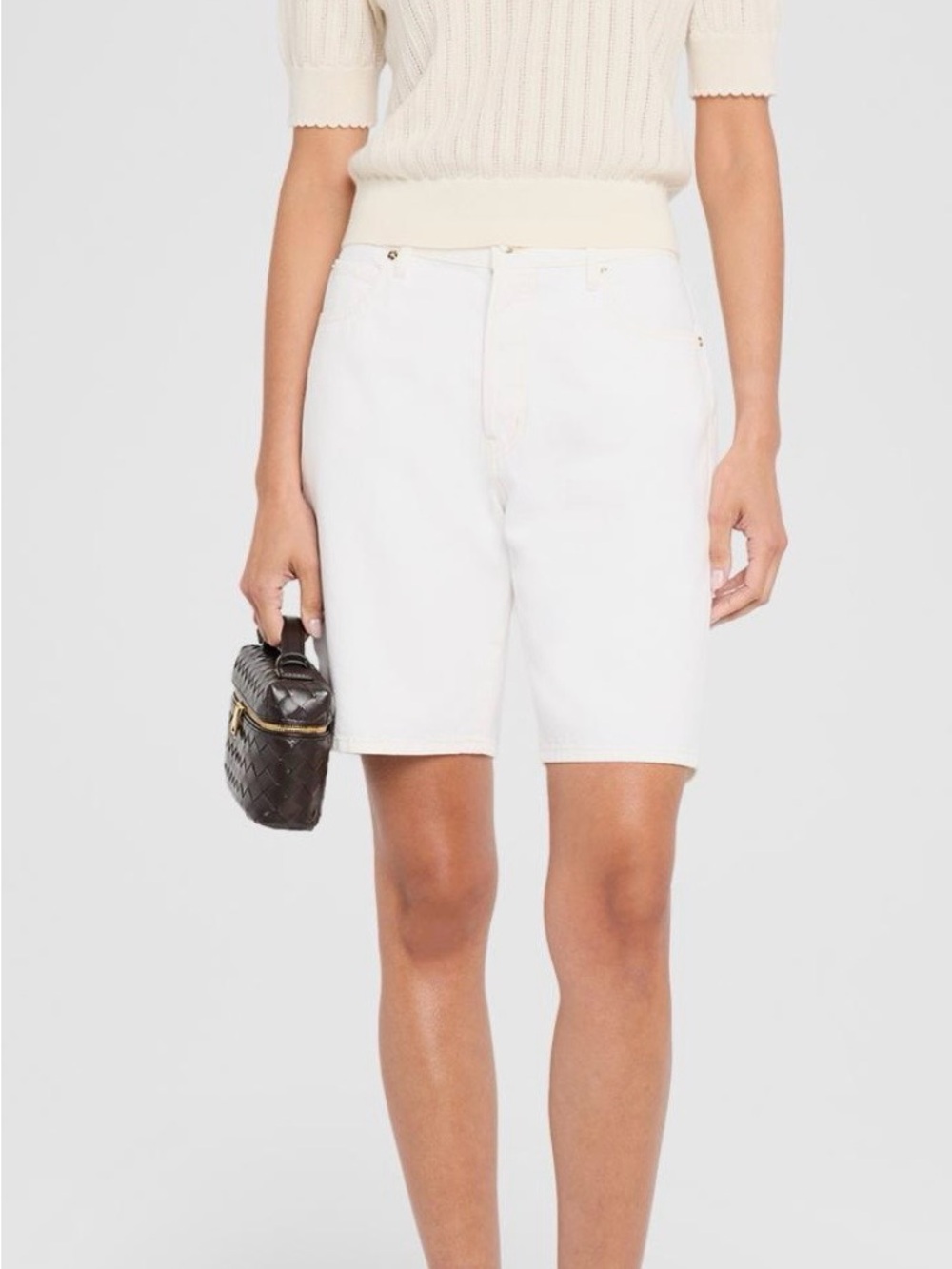 FRAME The Ladder Pointelle Cashmere Sweater in Ivory Size - S